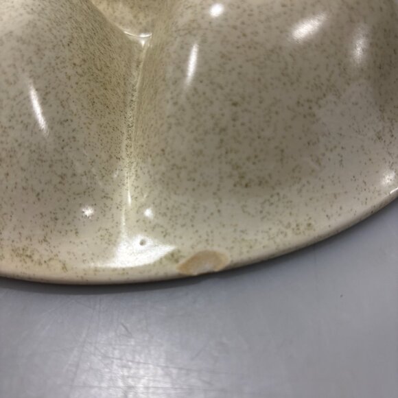 Radford Divided Ceramic Serving Dish 1970s Earth Tone Flowers Handpainted CHIP - Picture 8 of 8